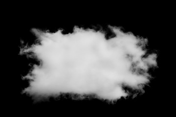 white cloud isolated on black background