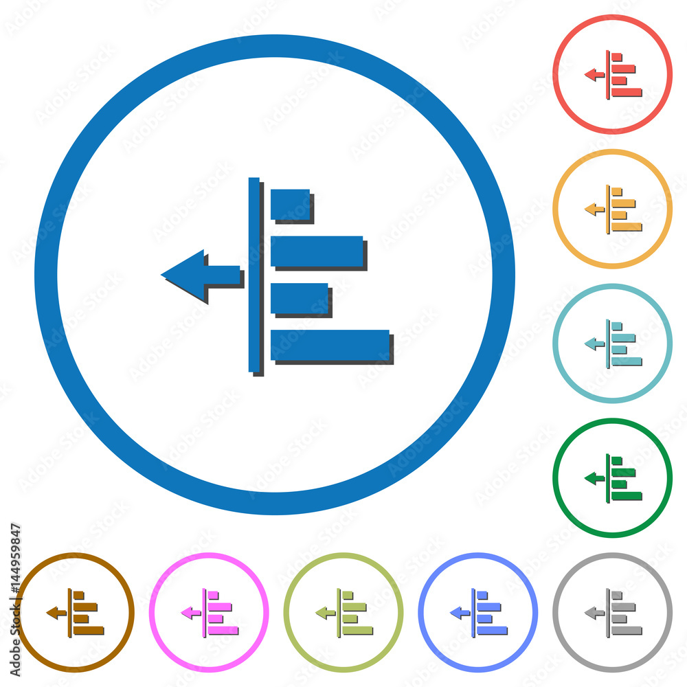 Poster Decrease left indentation of content icons with shadows and outlines