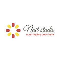 Vector logo template for nail studio, salon manicure or nail bar.