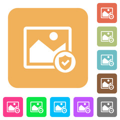 Protected image rounded square flat icons