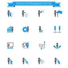 Obraz na płótnie Canvas Business, strategy and human resources icon set