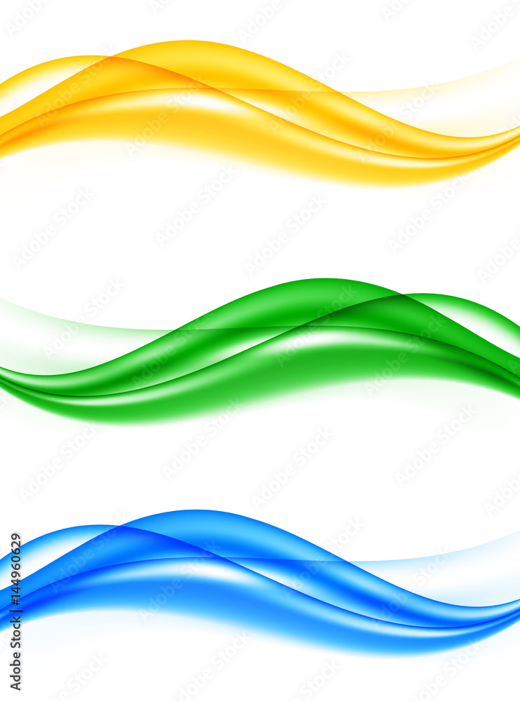 Poster abstract elegant wavy lines set