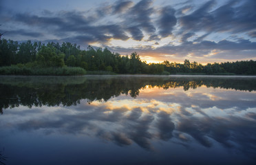 Sonnenaufgang am Wietbrietzensee.
