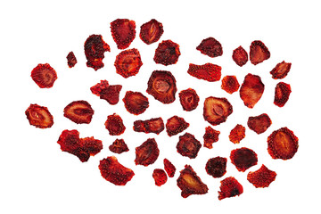dried strawberry on the white background