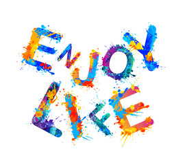 Enjoy life. Splash paint slogan