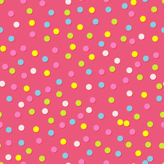 Vector seamless pattern with colorful donuts with glaze and sprinkles. 


