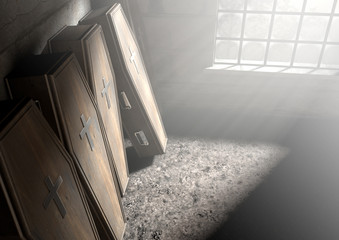 Coffin Row In A Room © alswart
