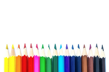 Colored pencils  isolated on white background