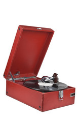 Vintage gramophone isolated on white