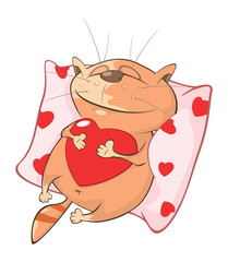 Illustration of a Cute Cat. Cartoon Character