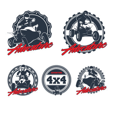 Set of ATV labels, badges and design elements