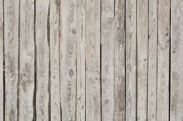 white old wooden fence. wood palisade background. planks texture, weathered surface