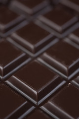 Close up of a milk chocolate bar tiles