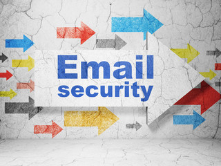 Security concept: arrow with Email Security on grunge wall background