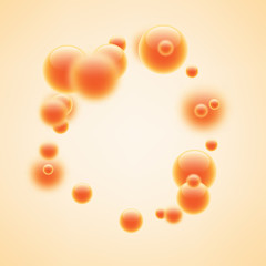 Background with orange 3d bubbles.