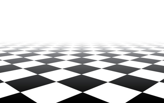 Black and white perspective checkered background.