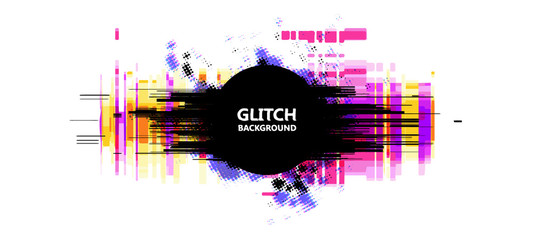 Geometric glitch abstract vector background. Modern chaos illustration.