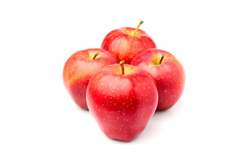 Four red ripe apple Richard isolated.