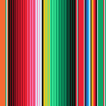 Mexican Blanket Stripes Seamless Vector Pattern. Background for Cinco de Mayo Party Decor or Mexican Food Restaurant Menu.