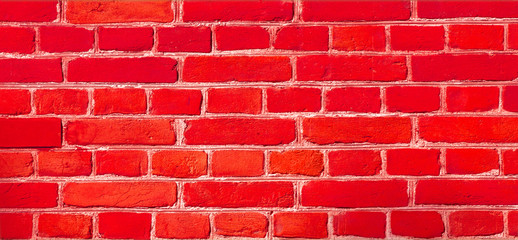 Old Painted Red brick wall Background