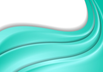 Bright abstract turquoise waves background