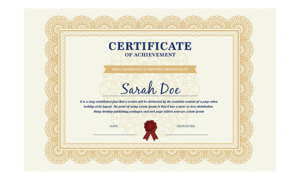 Certificate of achievement or diploma template