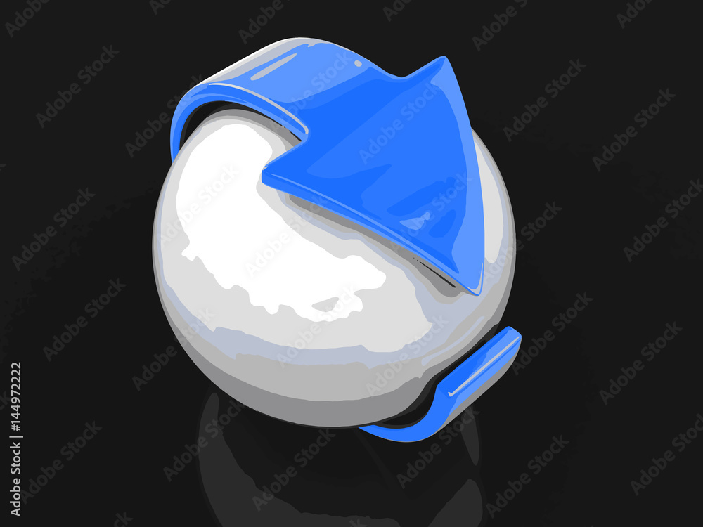 Poster arrows around sphere. image with clipping path