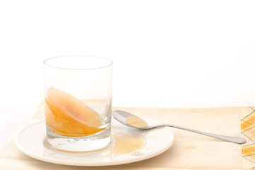 Iced coffee with white background
