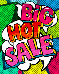 Big Hot Sale Message in pop art style
