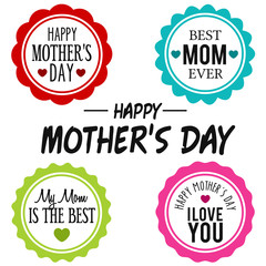 Happy Mother's Day Badges. Eps10 Vector.