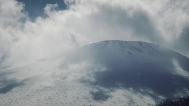 岩手山 山頂と雲 4K タイムラプス