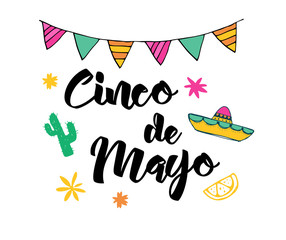 Cinco de Mayo, Mexican holiday, greeting card, poster and banner