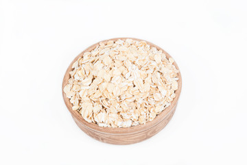 Raw oat in a dish