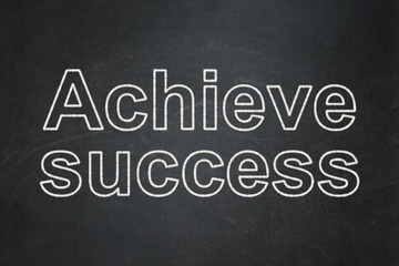 Finance concept: Achieve Success on chalkboard background