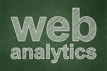 Web design concept: Web Analytics on chalkboard background