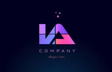 ia i a creative blue pink purple alphabet letter logo icon design