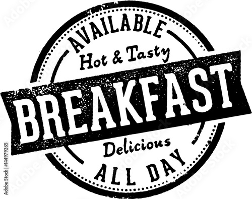 "Breakfast Served All Day Menu Stamp" Stock image and royalty-free