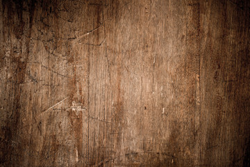 Alte, zerkratzte Platte aus Holz als Hintergrund
