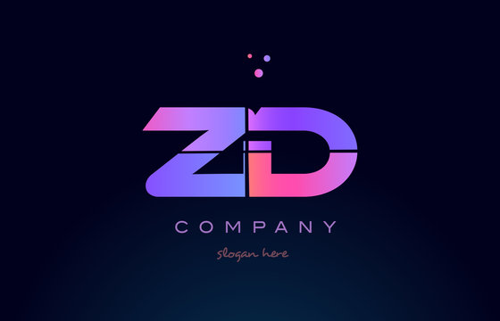 zd z d creative blue pink purple alphabet letter logo icon design