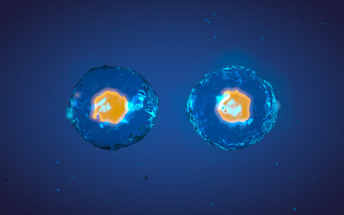 Abstract illustration of cell in mitosis or multiplication