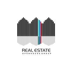 Logo template real estate, apartment, condo, house, rental, business. brand, branding, logotype, company, corporate, identity. Clean, modern and elegant style design