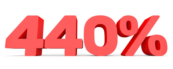 Four hundred and forty percent. 440 %. 3d illustration.