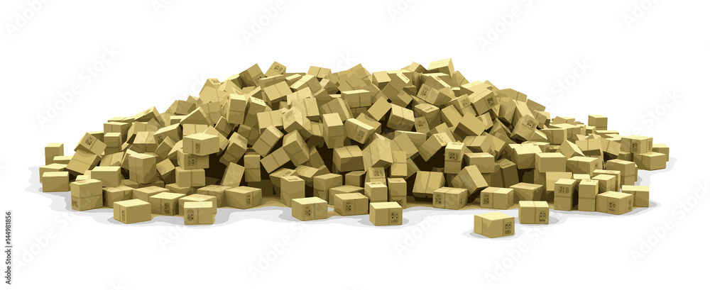Poster many packages. image with clipping path