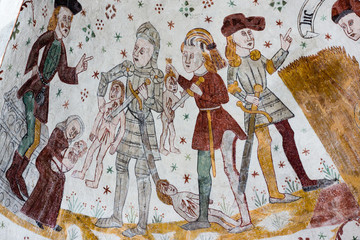 Gothic fresco of the Massacre of the Innocents in Bethlehem