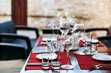 Served table for the event