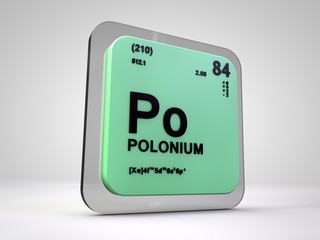 polonium - Po - chemical element periodic table 3d render