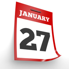 January 27. Calendar on white background.
