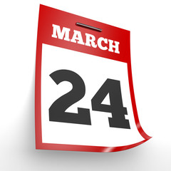 March 24. Calendar on white background.