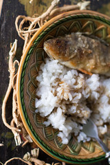 fried perch with rice