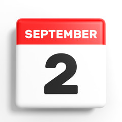 September 2. Calendar on white background.